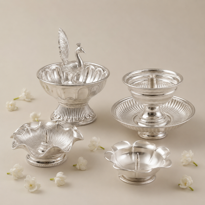 Silver Diya holder