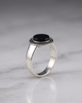 Royal Onyx Beaded Signet Ring