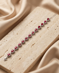 Scarlet Pear Halo Silver Bracelet