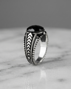 Midnight Chevron Signet Ring