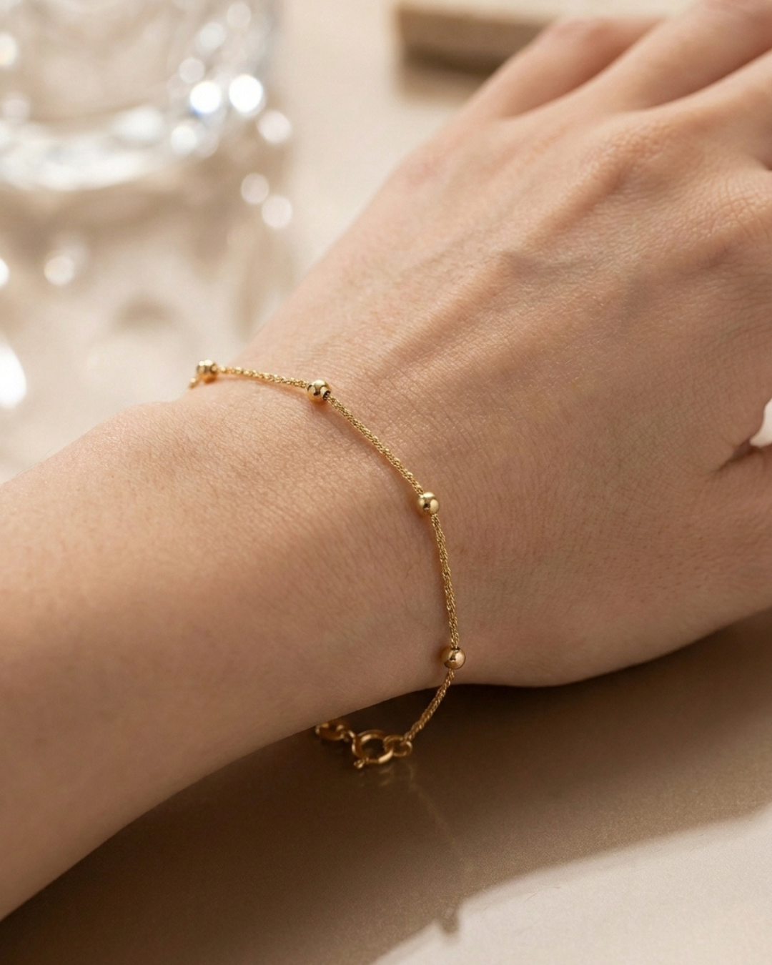 Lyra Dainty Station Gold Plated Bracelet