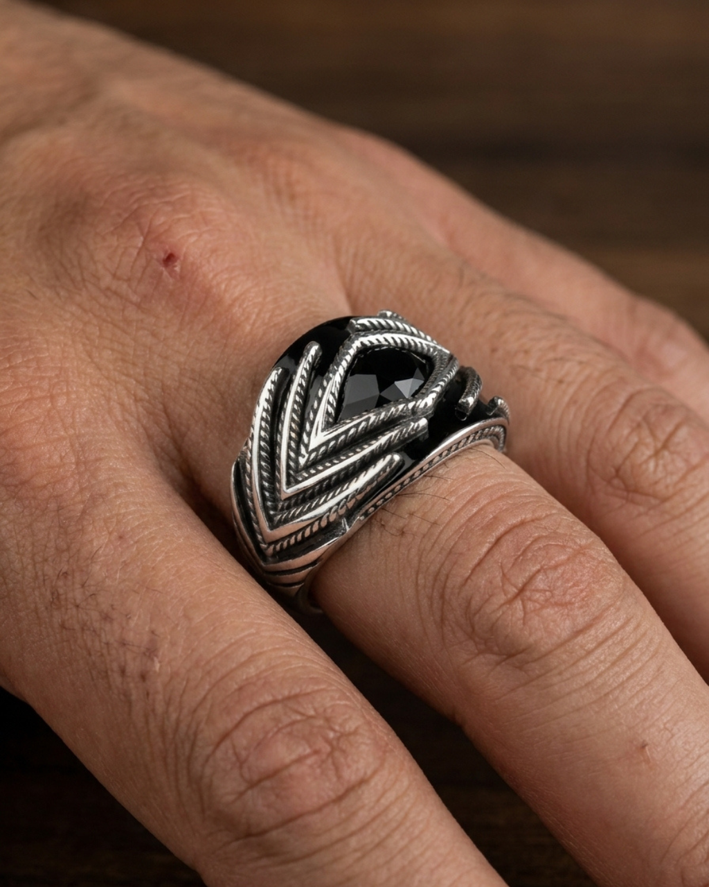 Imperial Talon Onyx Statement Ring