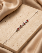 Garnet Heart Cluster Alternating Bracelet