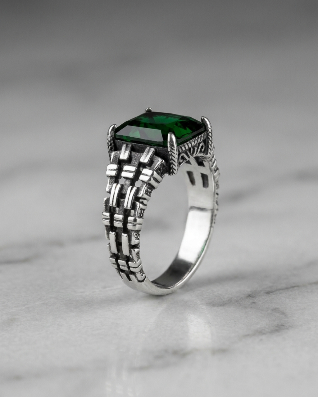Emerald Fortress Armour Ring