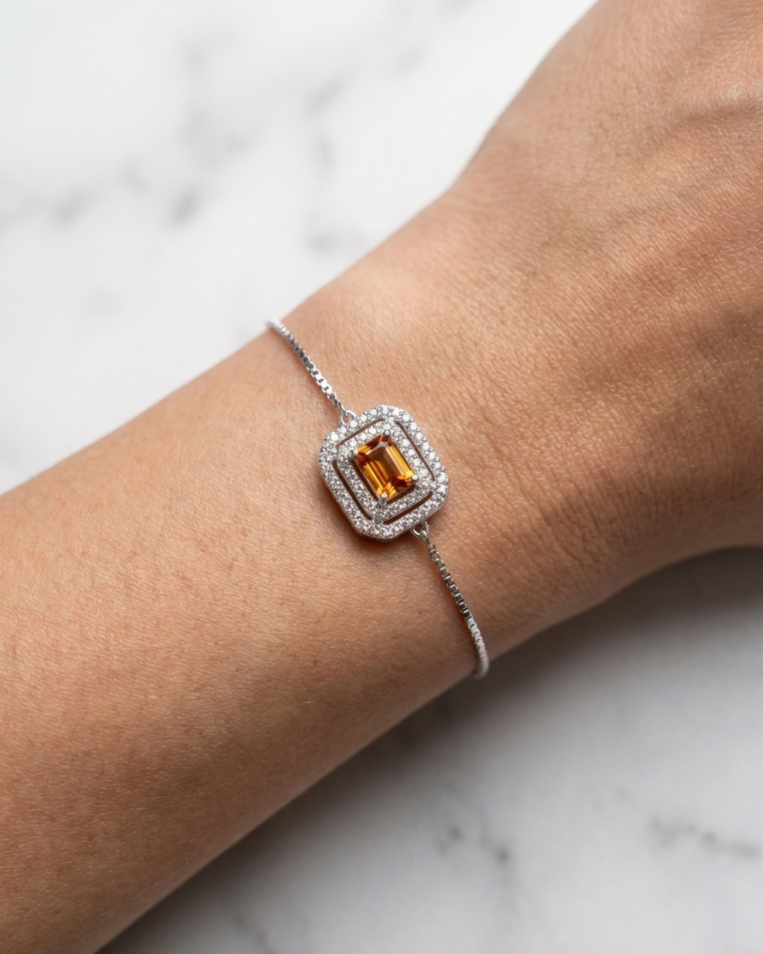 Amber Citrine Double Bracelet