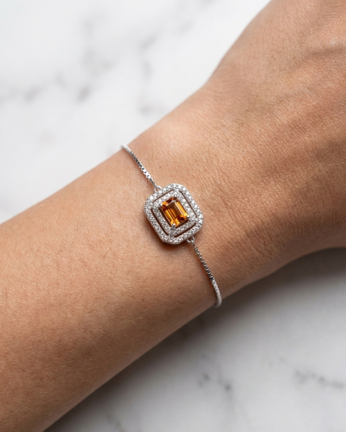 Amber Citrine Double Bracelet
