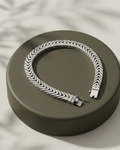 Chevron Herringbone Men Bracelet Sterling Silver