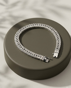 Chevron Herringbone Men Bracelet Sterling Silver