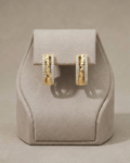 Diamond Cut Striped Studs Earring Sterling Silver