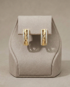 Diamond Cut Striped Studs Earring Sterling Silver