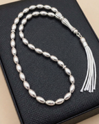 Oval Silver 33-Bead Misbaha Tasbeeh Sterling Silver