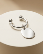 Classic Horseshoe Engravable Silver Keychain