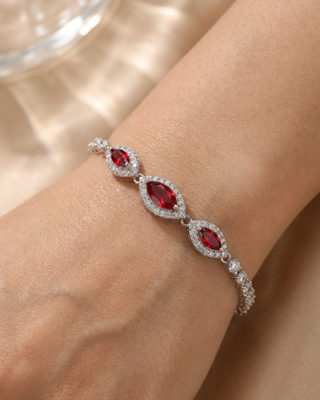 Luxury Scarlet Trio Marquise Bracelet