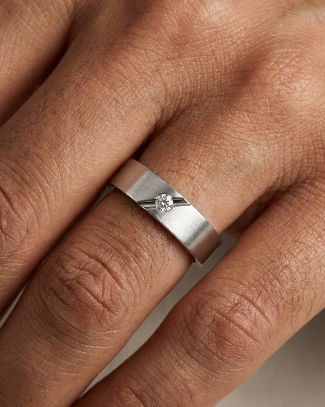 Men's Sterling Silver Solitaire Dibla