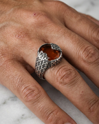 Amber Scale Artisan Signet Ring