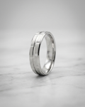 Silver Geometric Brick Pattern Men's Dibla Ring