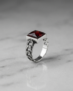 Crimson Chain Sovereign Ring