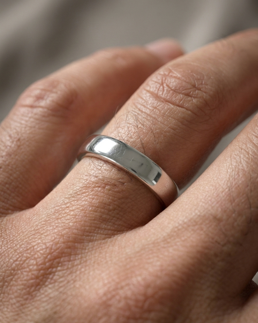 Sovereign Polished Classic Silver Dibla Ring