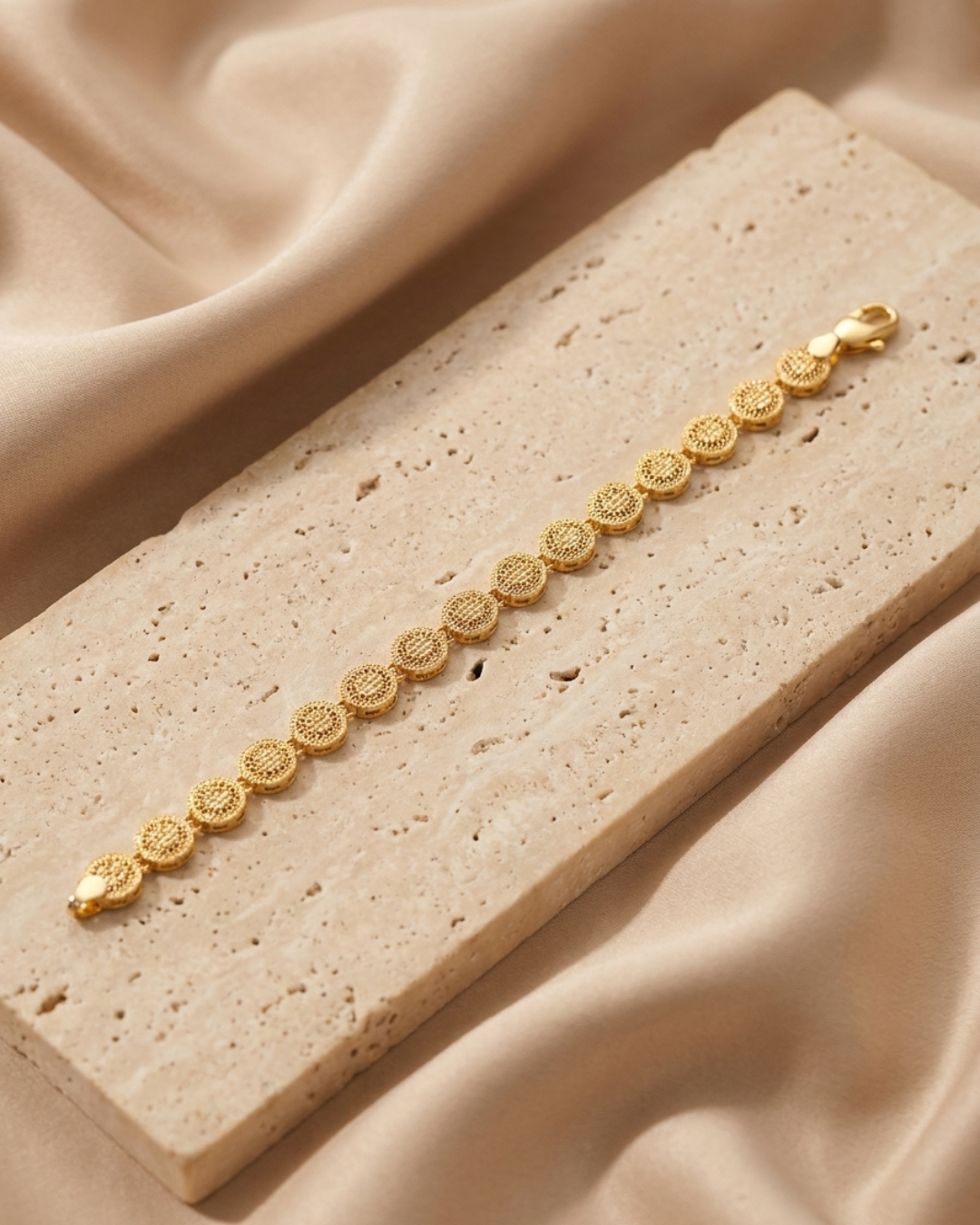 Solis Vintage Gold Plated Medallion Bracelet