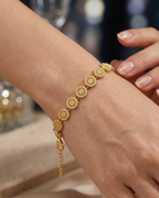Solis Vintage Gold Plated Medallion Bracelet