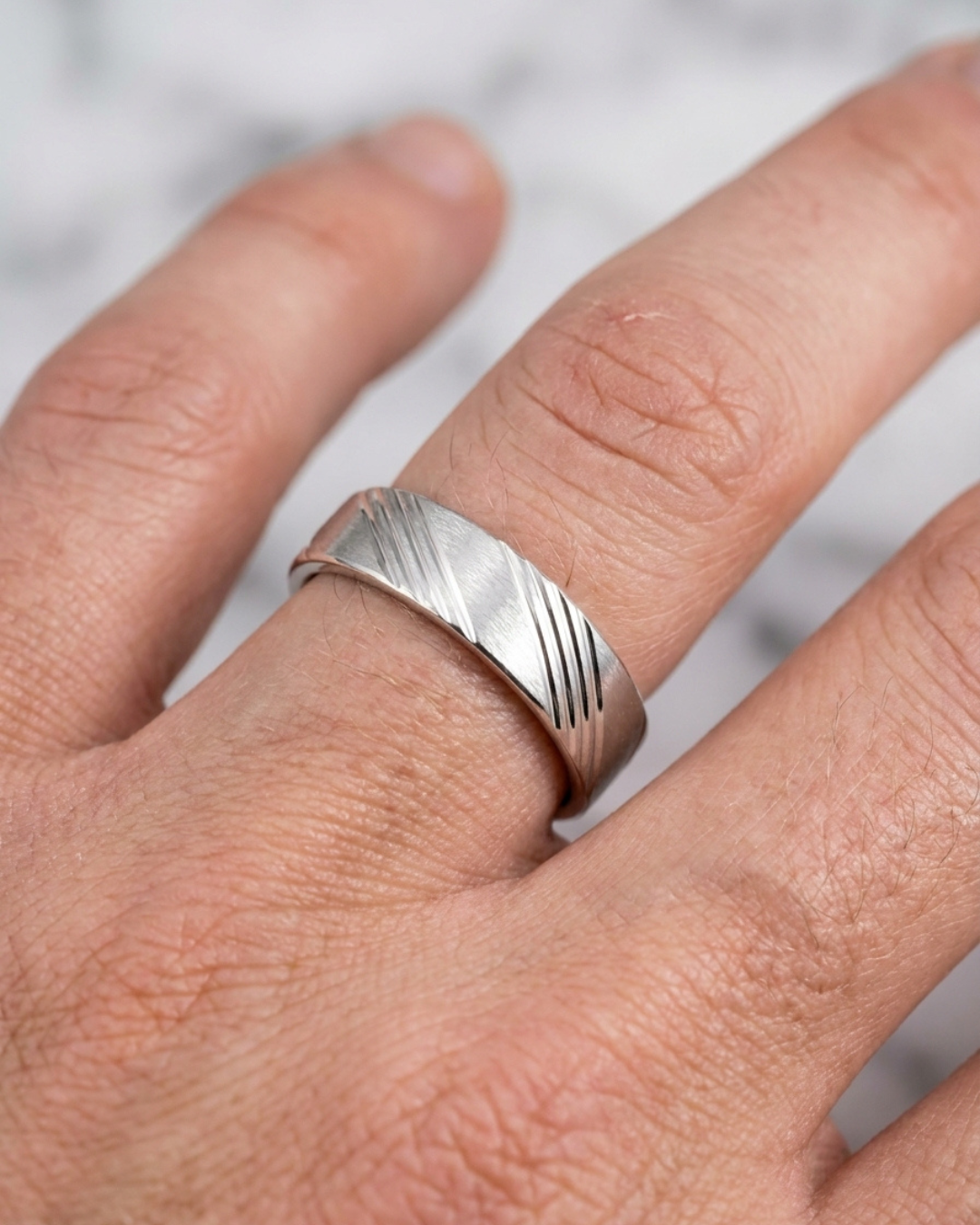 Zenith Slant Engraved Men’s Dibla Ring