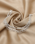 Multi Layer Silver Crystal Payal Anklet