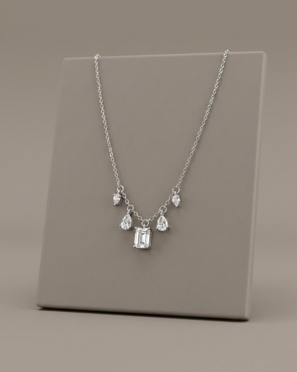 Emerald Charm Necklace Sterling Silver
