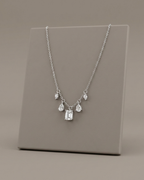 Emerald Charm Necklace Sterling Silver