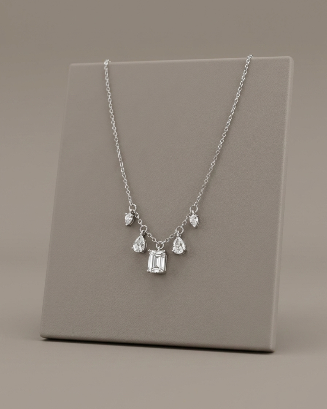 Emerald Charm Necklace Sterling Silver