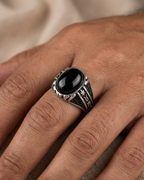 Imperial Onyx Floral Signet Ring