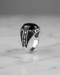 Imperial Onyx Floral Signet Ring