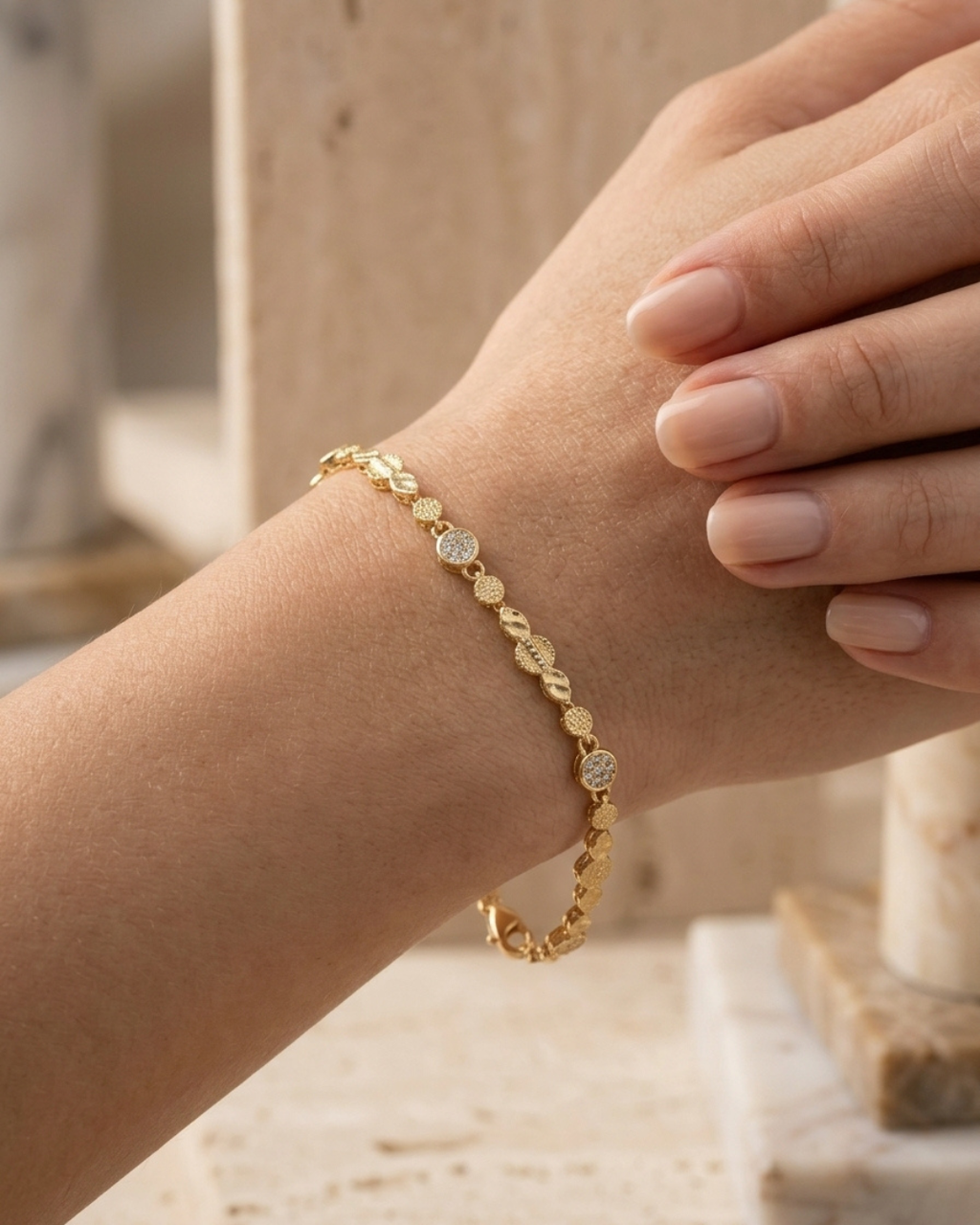 Gilded Aurelia Textured Gold Plated Bracelet