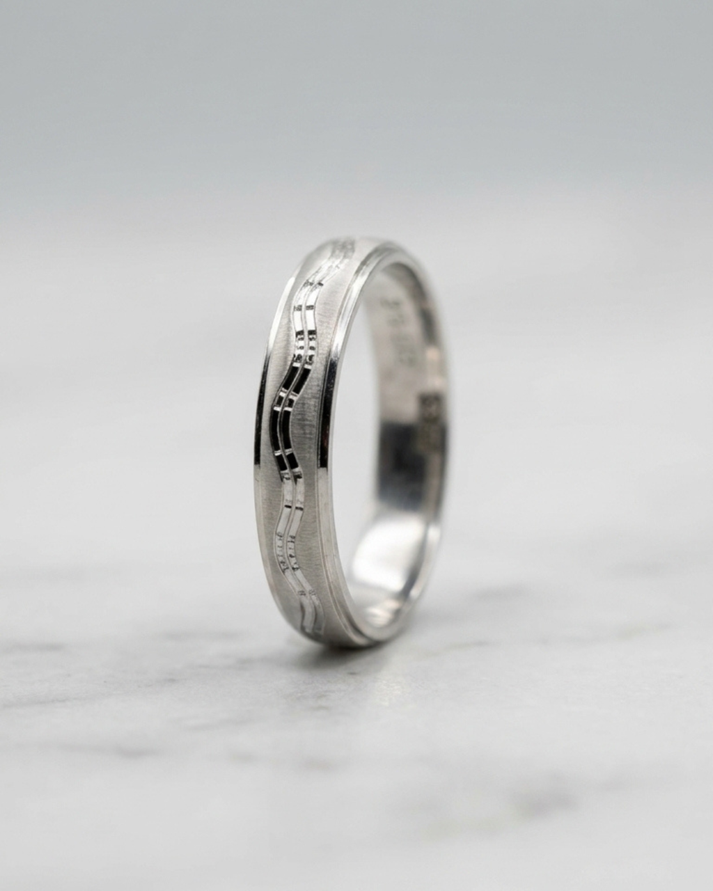 Wavy Line Dibla Ring Sterling Silver