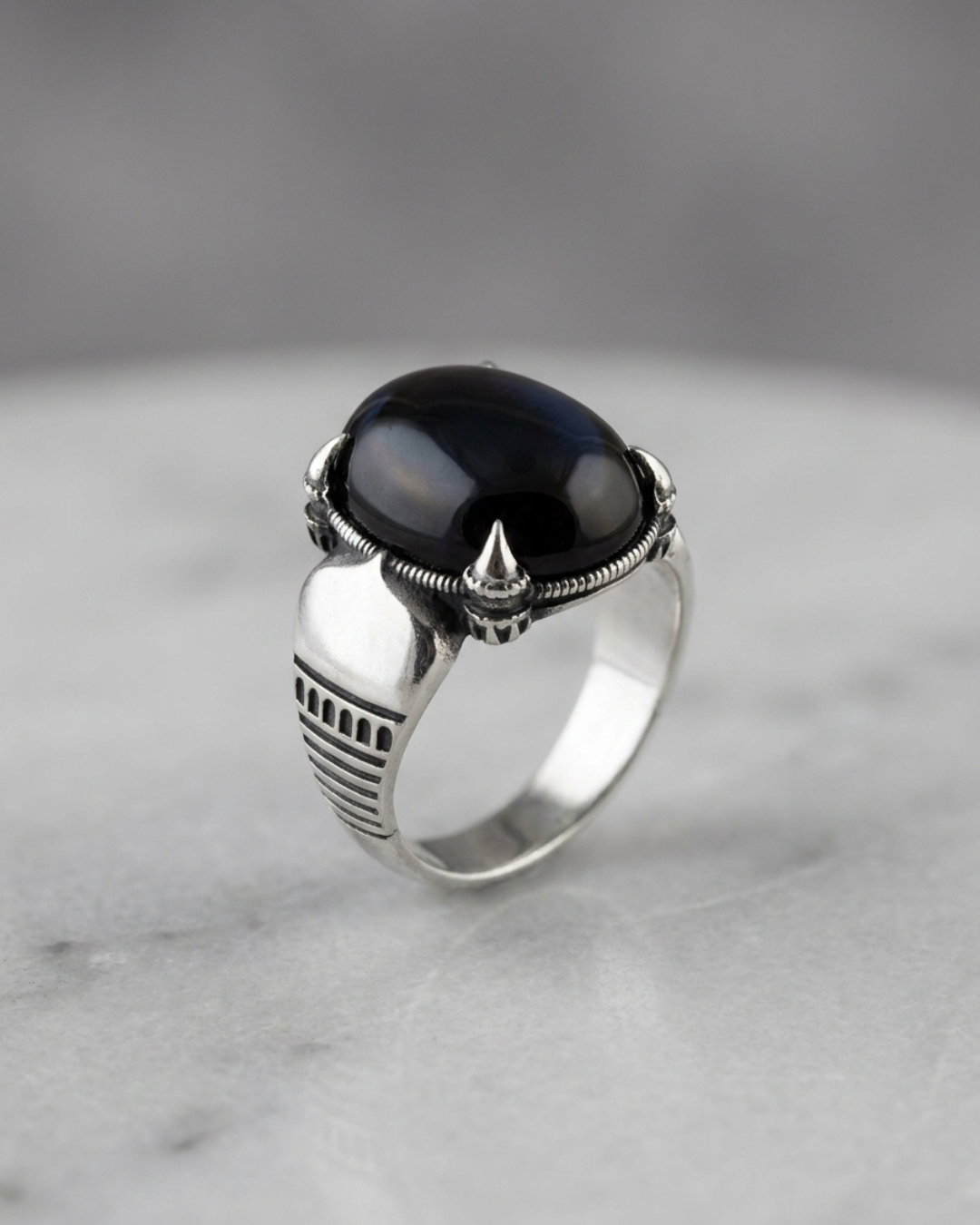 Onyx Talon Signet Ring