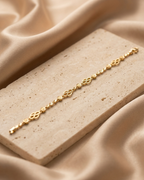 Gold Plated Filigree Token Link Bracelet