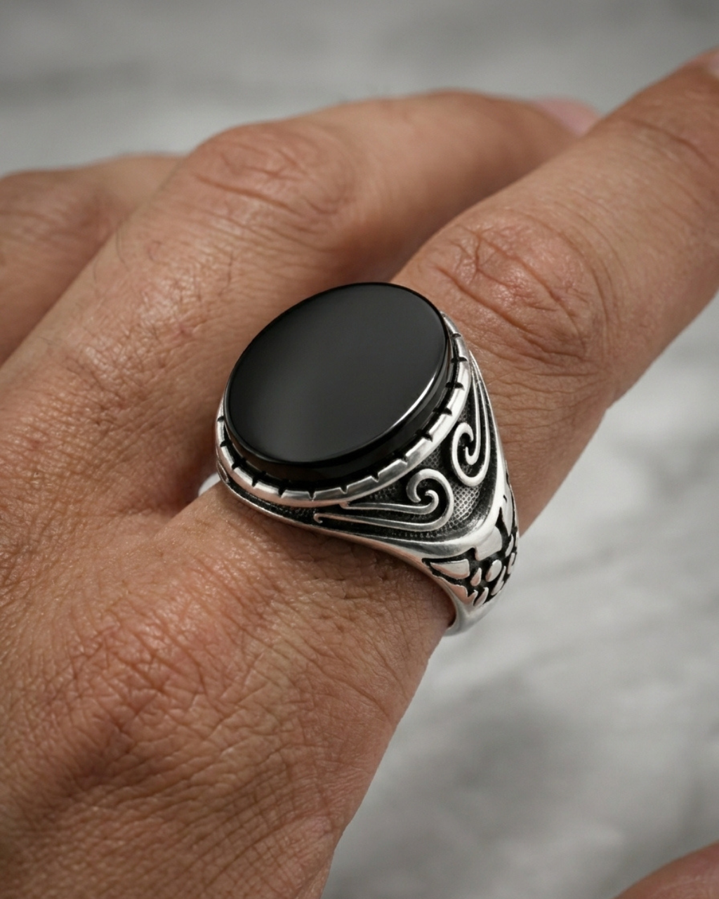 Legacy Obsidian Wave Ring