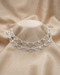 Classic Heritage Scalloped Swag Silver Anklet
