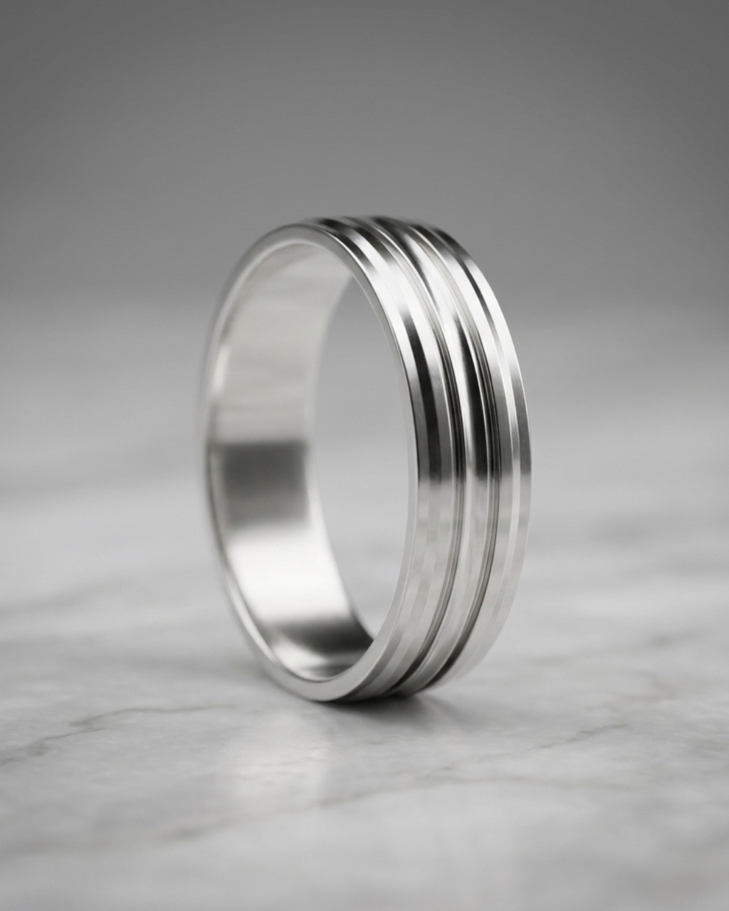 The Urban Geometric Textured Silver Men’s Dibla Ring
