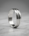 The Urban Geometric Textured Silver Men’s Dibla Ring