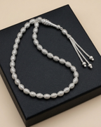 33-Bead Oval Cut Misbaha Sterling Silver