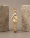 Geneve Luxury Gold Crystal Oval Roman Watch