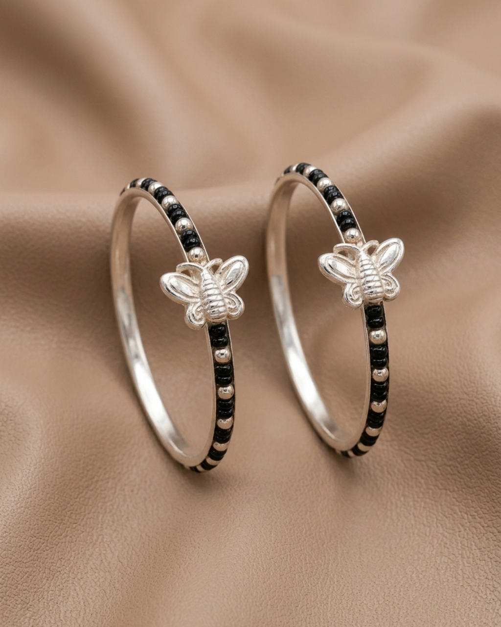 Butterfly Bead Nazariya Bangle Sterling Silver