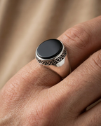 Royal Waves Onyx Signet Ring