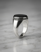 Royal Waves Onyx Signet Ring