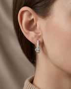 Crown Pavé Hoop Earrings Sterling Silver