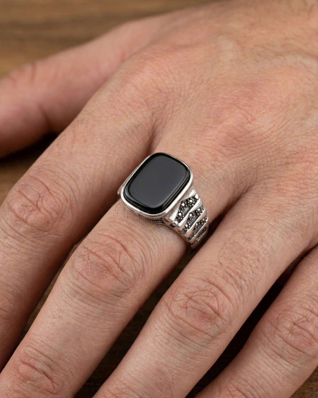 Vanguard Obsidian Pyramid Ring