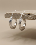 Diamond Cut Oval Hoop Earrings Sterling Silver