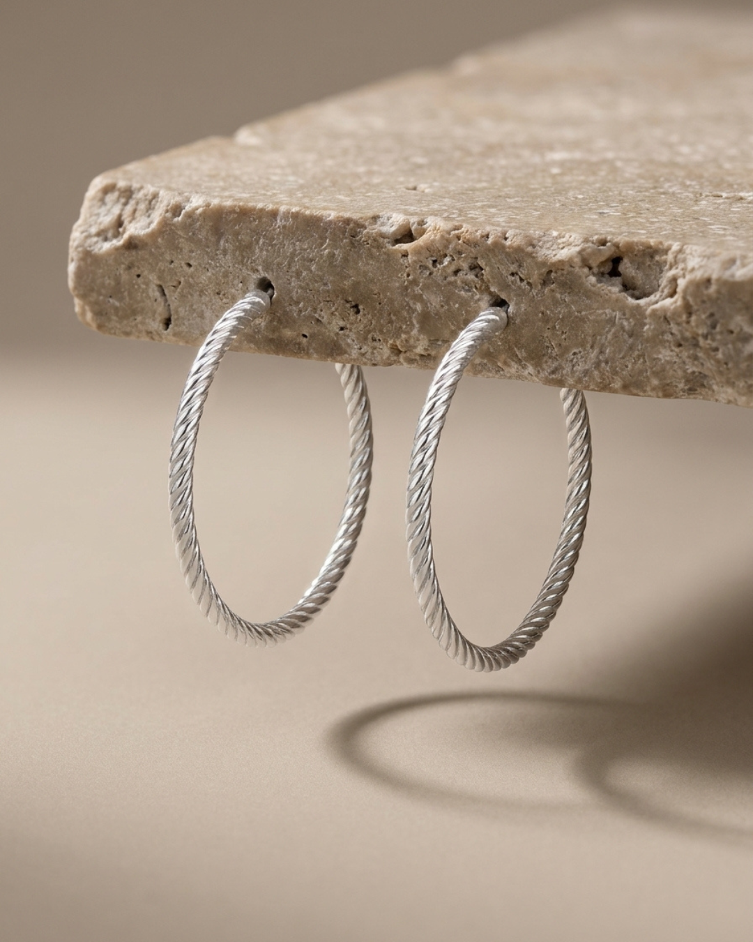 Twisted Rope Hoops Earring Sterling Silver