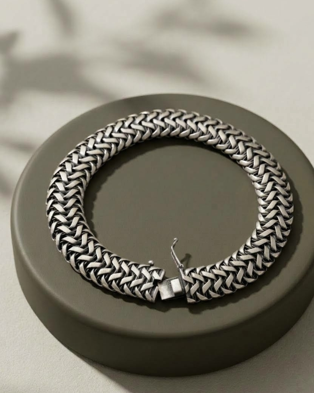 Double Braided Men's Bracelet Sterling Silver