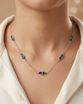 Teardrop Cluster Women's Necklace Sterling Silver